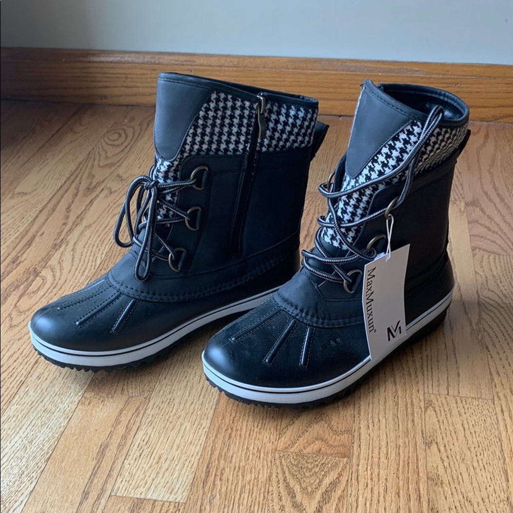 Black and White Duck Boots